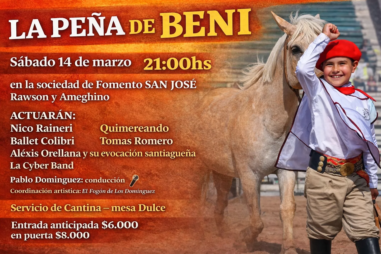 “La Peña de Beni”: música, tradición y solidaridad en una noche especial en Cañuelas.