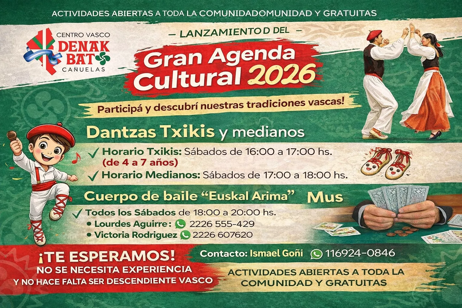 El Centro Vasco Denak Bat arranca 2026 con una agenda cultural a pleno El Centro Vasco Denak Bat arranca 2026 con una agenda cultural a pleno