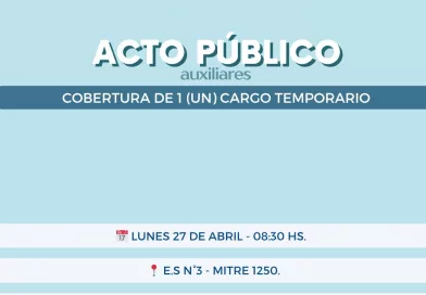 Cañuelas: convocan a cubrir un cargo temporario de portero en la EP N°28.