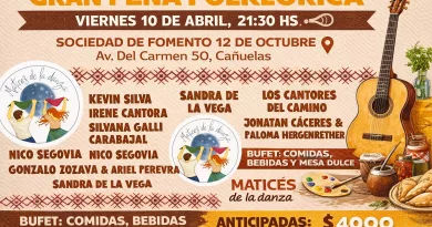 Peña folklórica con música, danza y arte en vivo este viernes en la Sociedad de Fomento 12 de Octubre