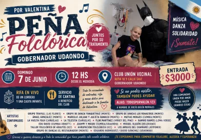 Udaondo se une por Valentina: folklore, solidaridad y esperanza en una peña benéfica.