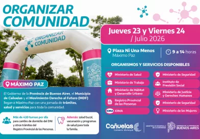 Organizar Comunidad llega a Máximo Paz con operativos, trámites y servicios gratuitos Organizar Comunidad llega a Máximo Paz con operativos, trámites y servicios gratuitos